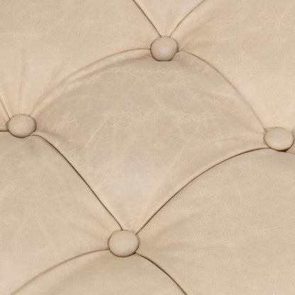 Pouf imbottito in pelle pieno fiore rustica