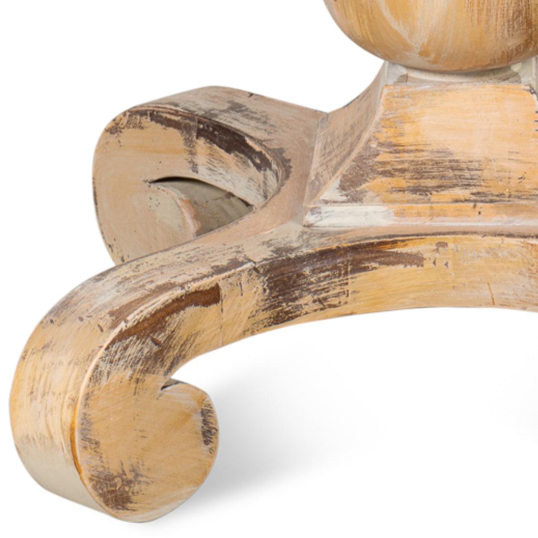 Tavolo da bistrot rotondo con piano in travertino