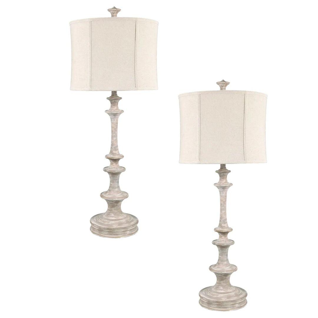 Lampade da tavolo ispirate al totem shabby chic - Set di 2
