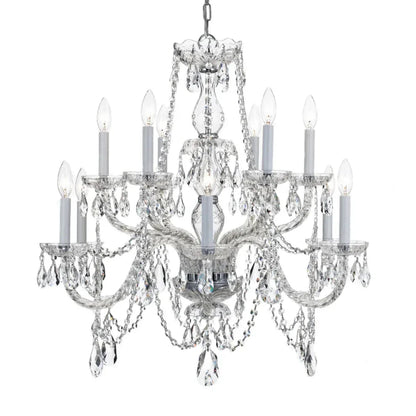 Lampadario di cristallo tradizionale a due livelli