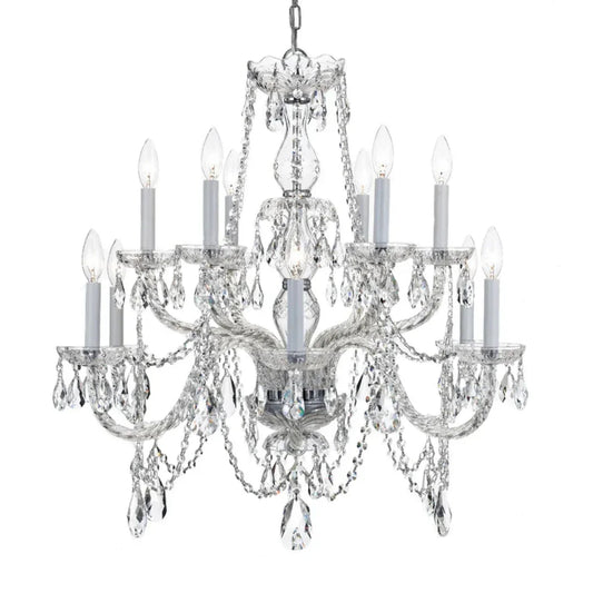 Lampadario di cristallo tradizionale a due livelli