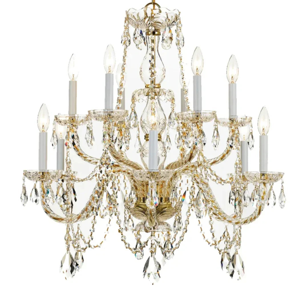 Lampadario di cristallo tradizionale a due livelli