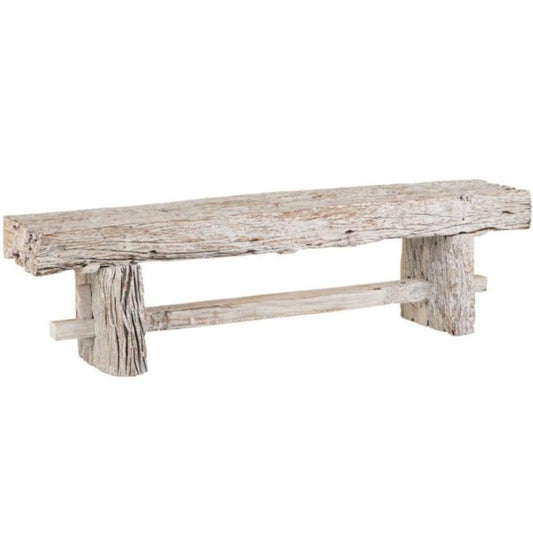 Panca a cavalletto in legno recuperato invecchiato