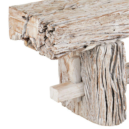 Panca a cavalletto in legno recuperato invecchiato