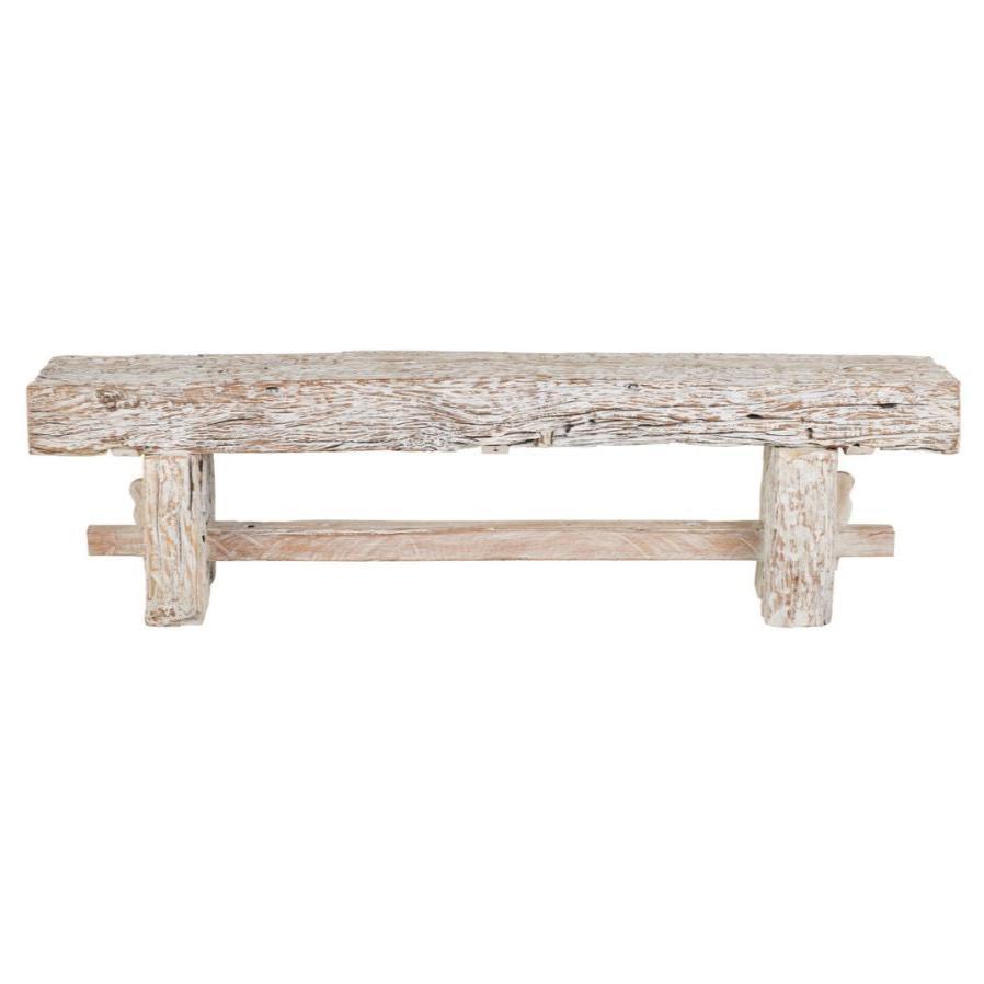 Panca a cavalletto in legno recuperato invecchiato