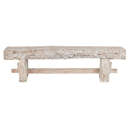 Panca a cavalletto in legno recuperato invecchiato