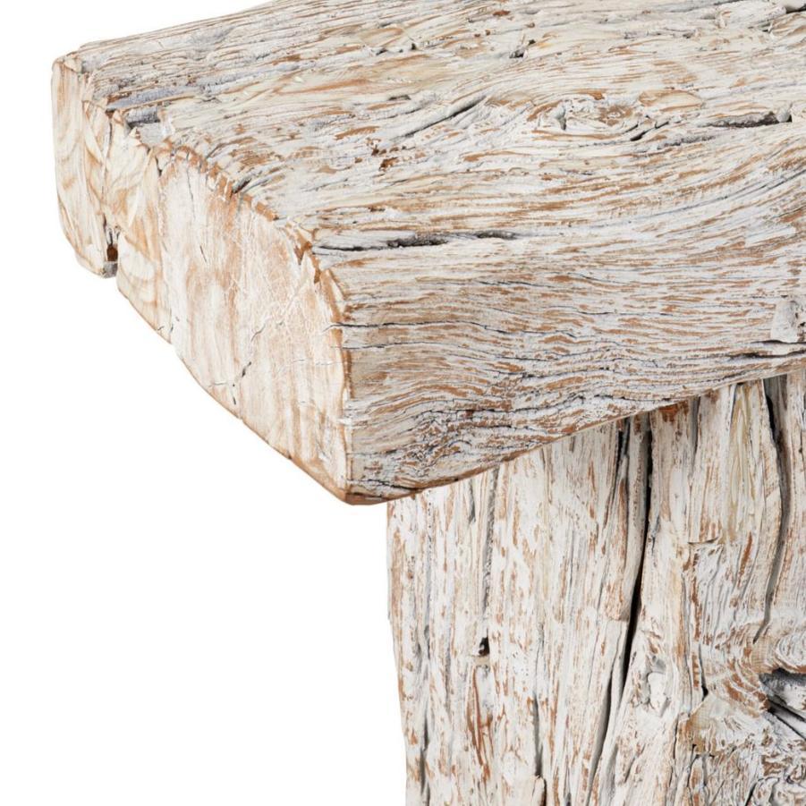 Tavolo consolle a cavalletto in legno di recupero invecchiato