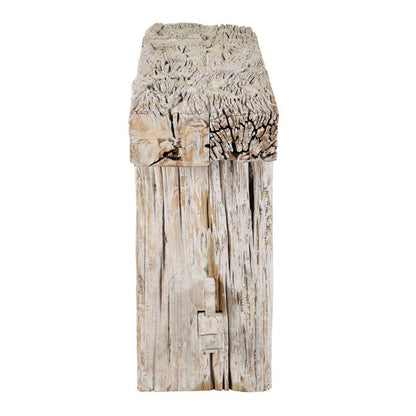 Tavolo consolle a cavalletto in legno di recupero invecchiato