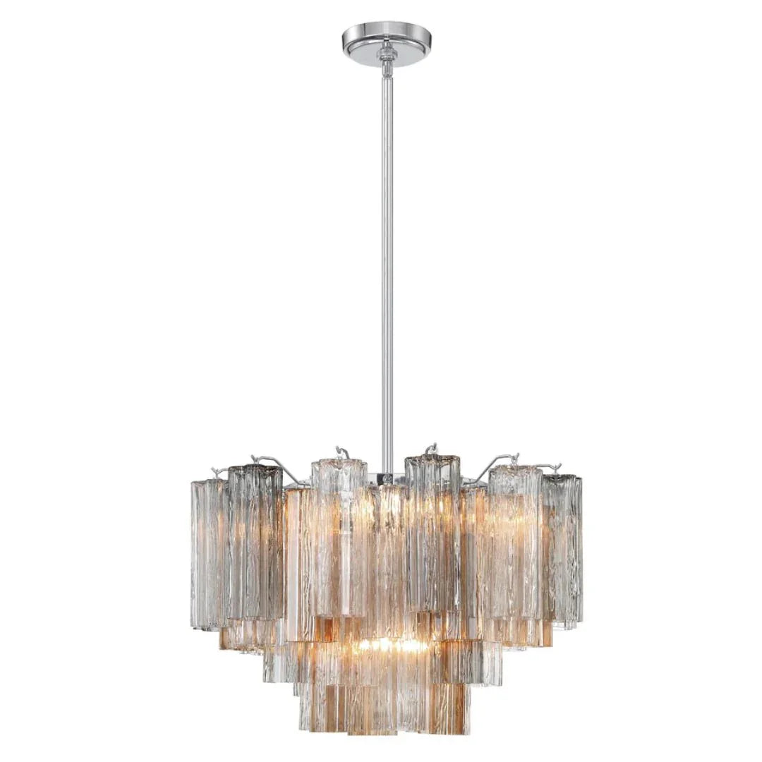 Lampadario a più livelli in vetro Tronchi