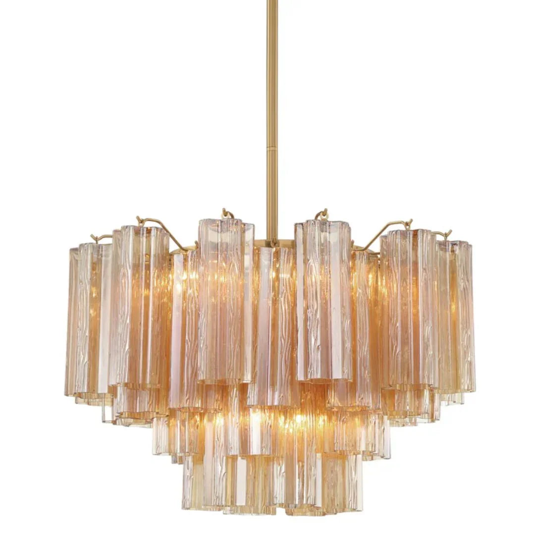 Lampadario a più livelli in vetro Tronchi