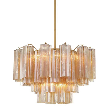 Lampadario a più livelli in vetro Tronchi