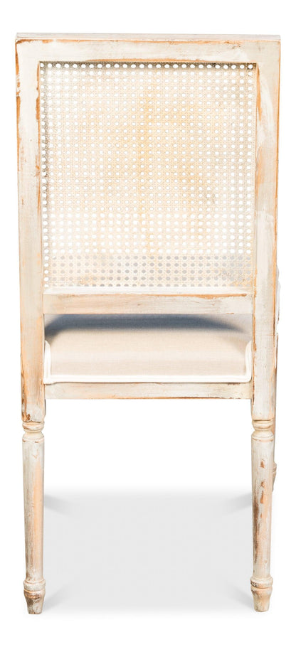 Sedie da pranzo in canna color crema e grigio anticato - Set