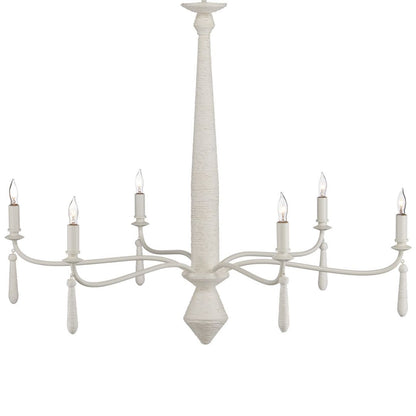 Elegante lampadario in spago francese bianco