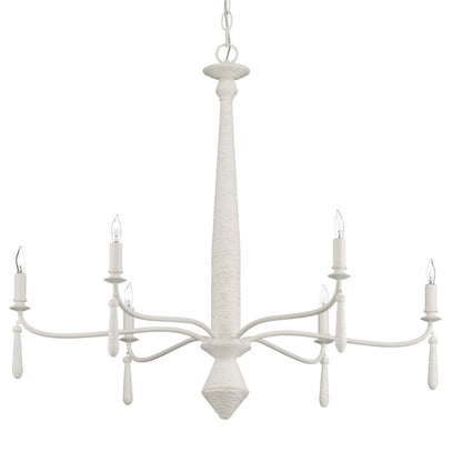 Elegante lampadario in spago francese bianco