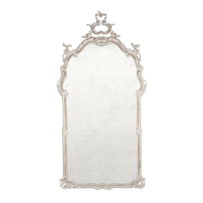 Specchio bianco decorato in stile shabby chic