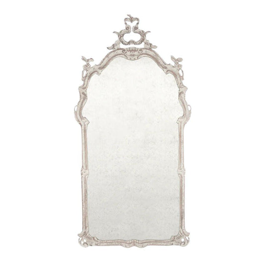 Specchio bianco decorato in stile shabby chic