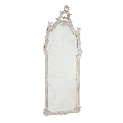 Specchio bianco decorato in stile shabby chic