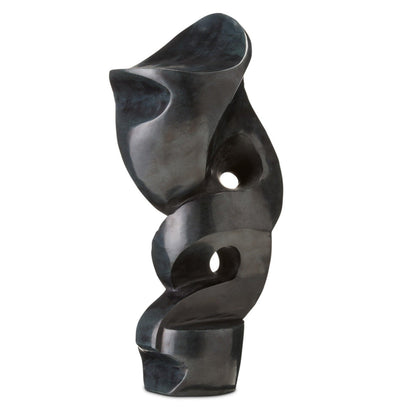 Scultura astratta dinamica in marmo nero