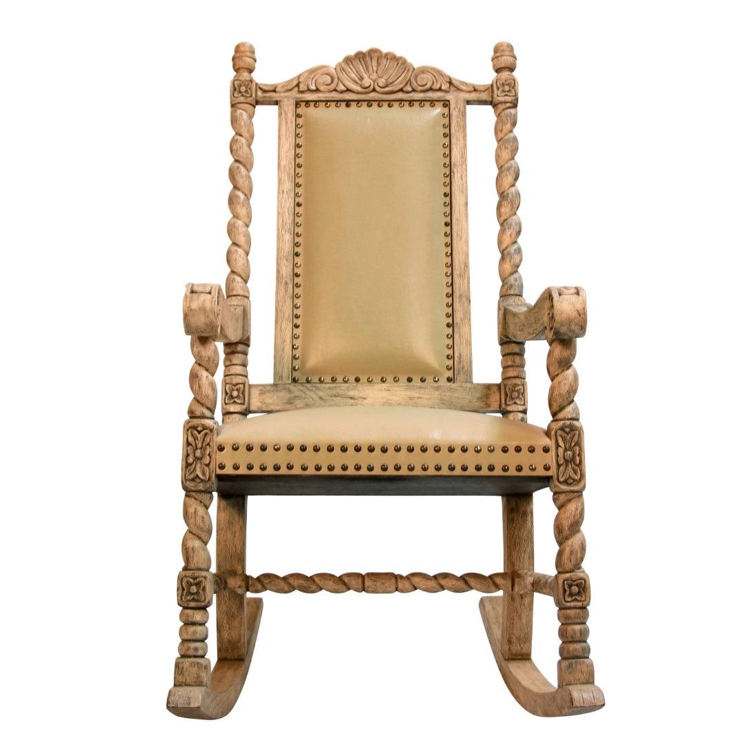 Poltrona Valencia in pelle intagliata