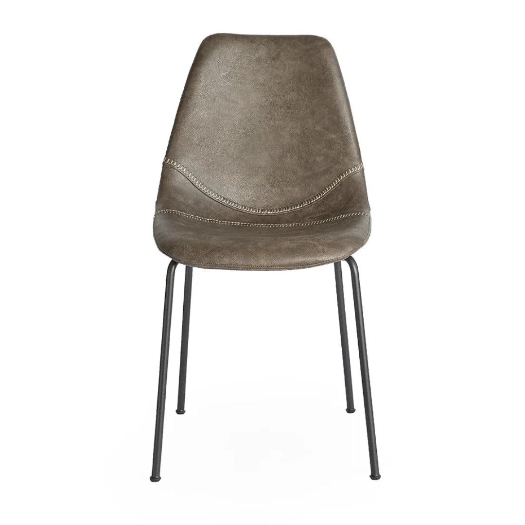 Sedie laterali imbottite in pelle - Set di 2