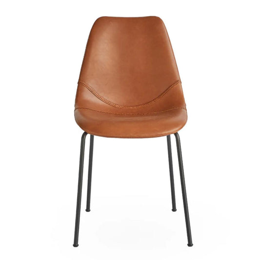 Sedie laterali imbottite in pelle - Set di 2