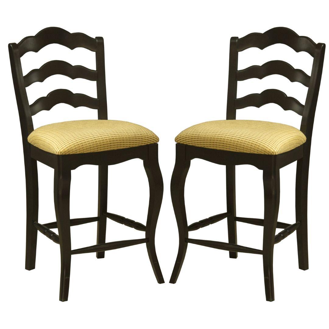 Sgabello da bar imbottito con schienale a scala francese classico