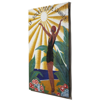 Le Soleil, dipinto a olio su metallo, arte murale