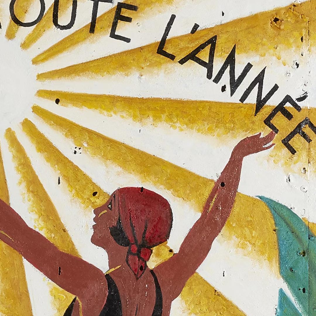 Le Soleil, dipinto a olio su metallo, arte murale