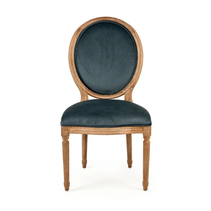 Sedia da pranzo francese con medaglione color verde acqua