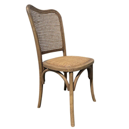 Sedia da bistrot con schienale curvo in canna