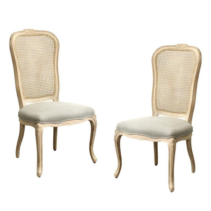 Sedia in canna intagliata in stile country francese