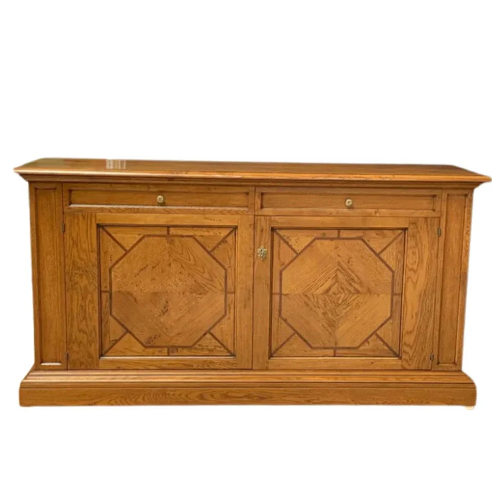 Credenza geometrica in rovere dorato
