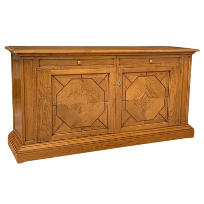 Credenza geometrica in rovere dorato