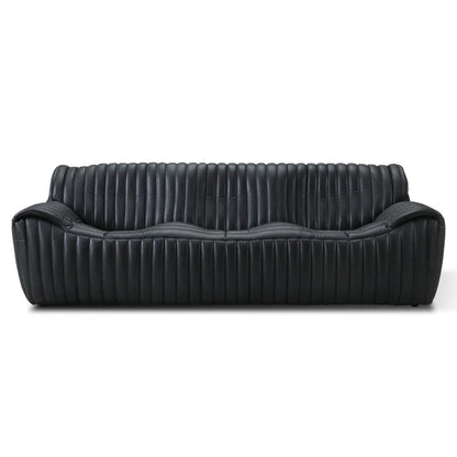 Divano in pelle pieno fiore nero vulcanico