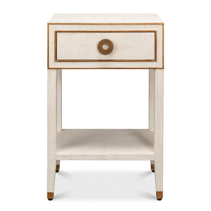 Comodino in ottone bianco Shagreen