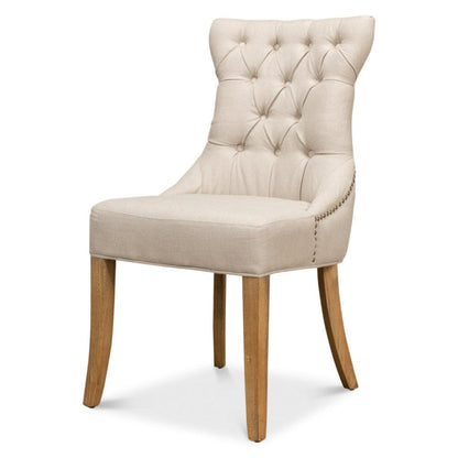 Sedie laterali Sophie in lino bianco - Set di 2