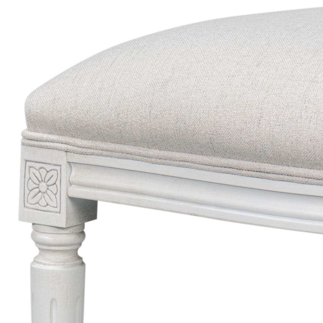 Sedia da pranzo bianca francese con medaglione - Coppia