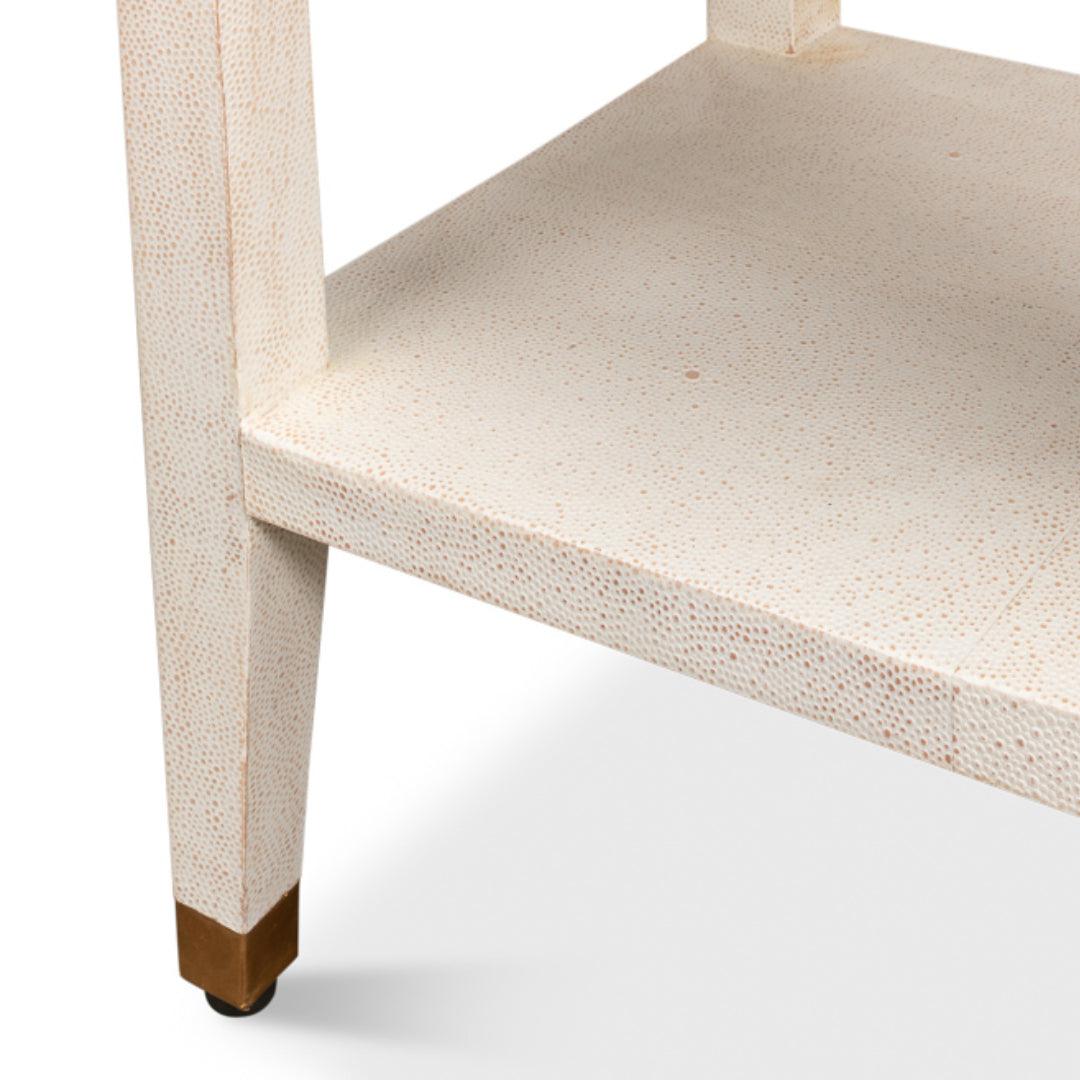 Comodino in ottone bianco Shagreen