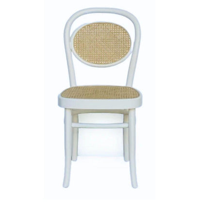 Sedie da pranzo in canna da bistrot francese bianco - Set 