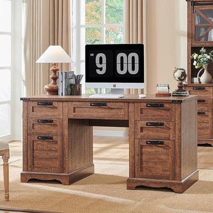 Scrivania direzionale da fattoria da 60 pollici, scrivania in legno per ufficio domestico, scrivania per computer