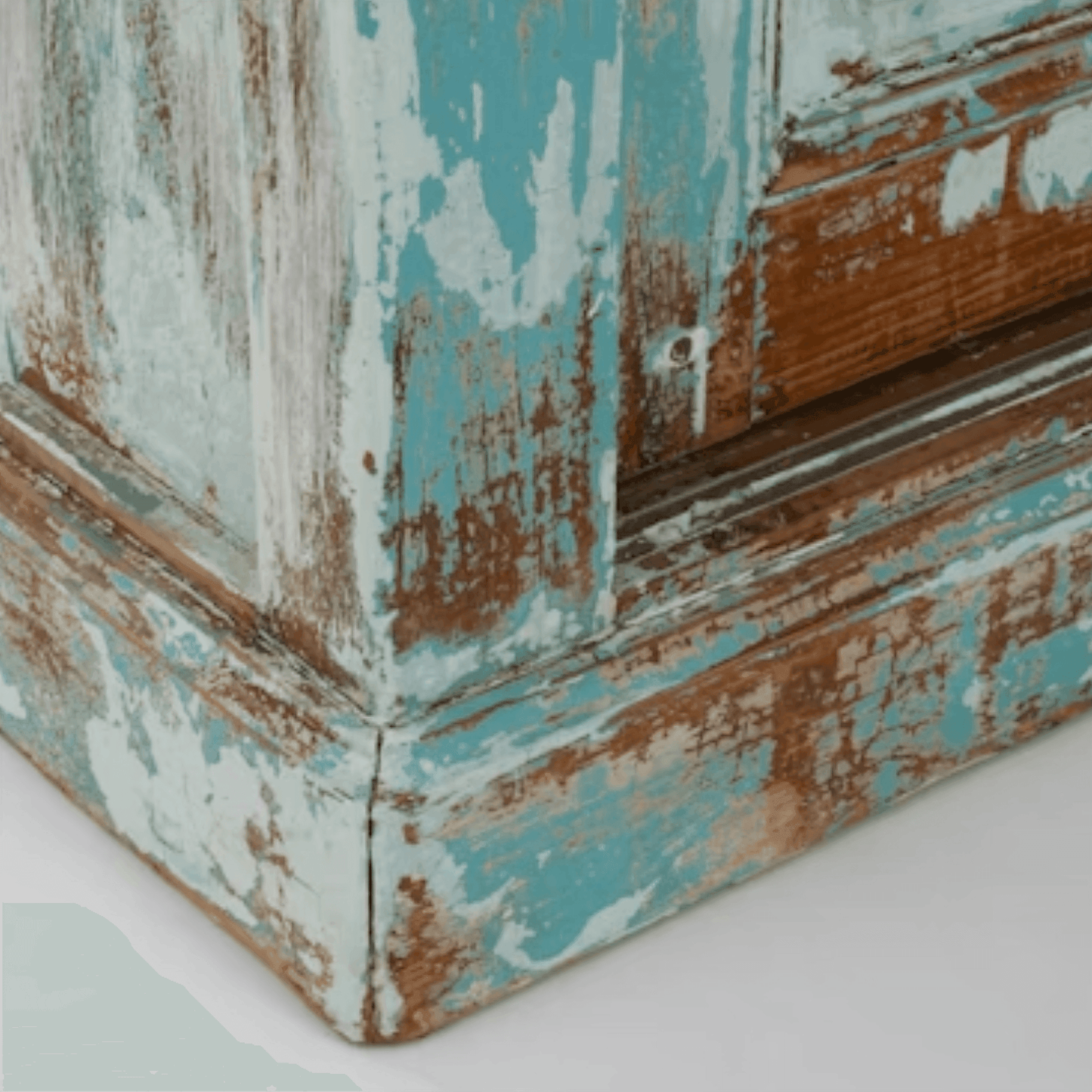 Credenza francese in stile country blu acqua, circa 1850