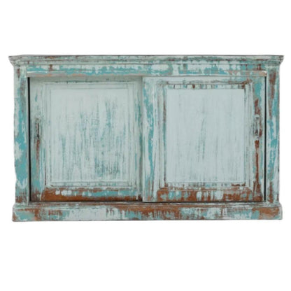 Credenza francese in stile country blu acqua, circa 1850