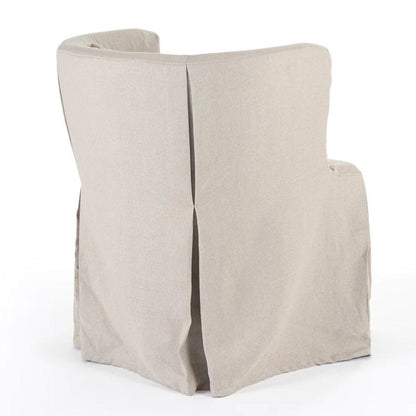 Poltrona a vasca con fodera in lino naturale