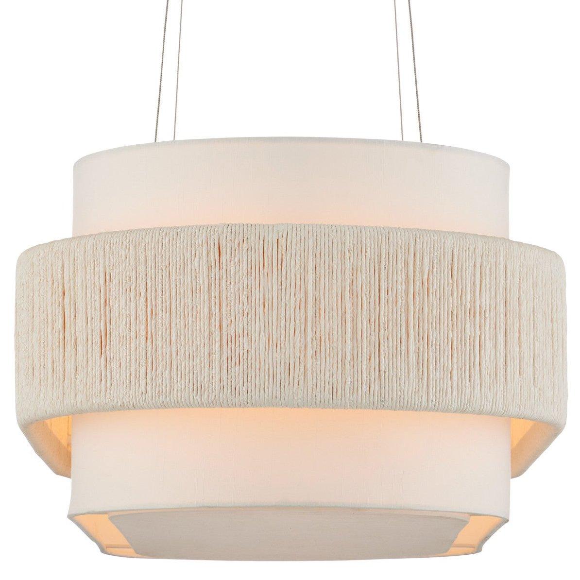 Lampadario ovale bianco zucchero a 5 luci