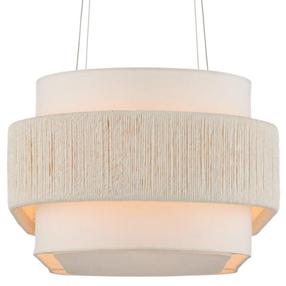 Lampadario ovale bianco zucchero a 5 luci