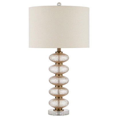 Lampada da tavolo con globi di cristallo in vetro punteggiato