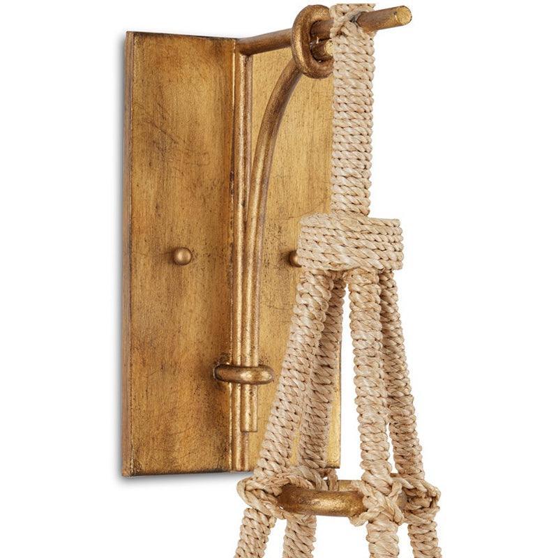 Applique da parete con passaggio in corda di abaca