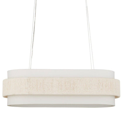 Lampadario ovale bianco zucchero a 5 luci