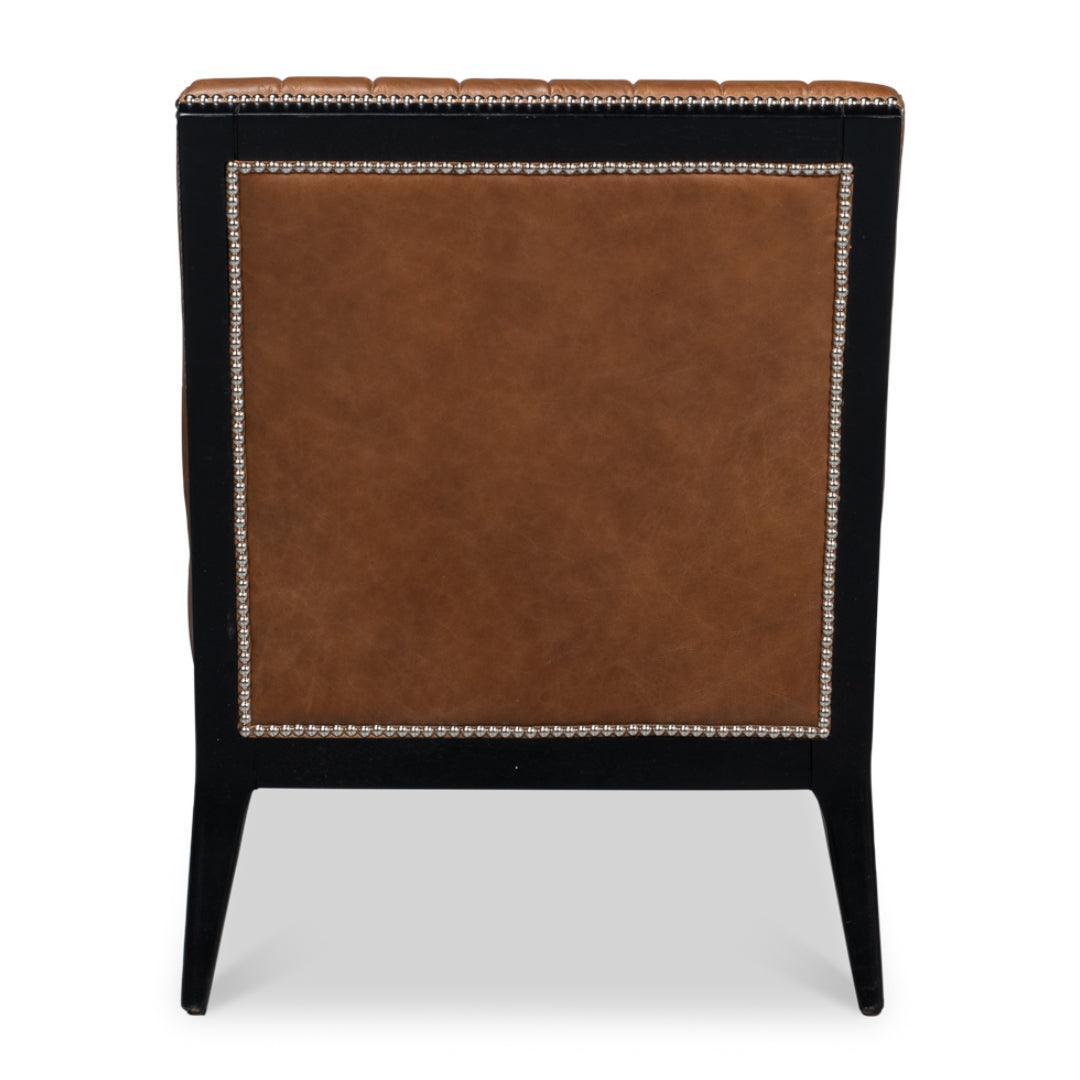 Moderna poltrona in pelle marrone