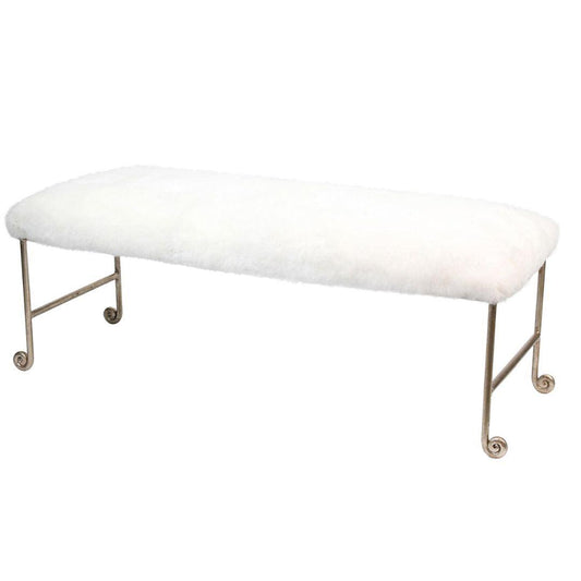 Panca con base in metallo color champagne Alpaca